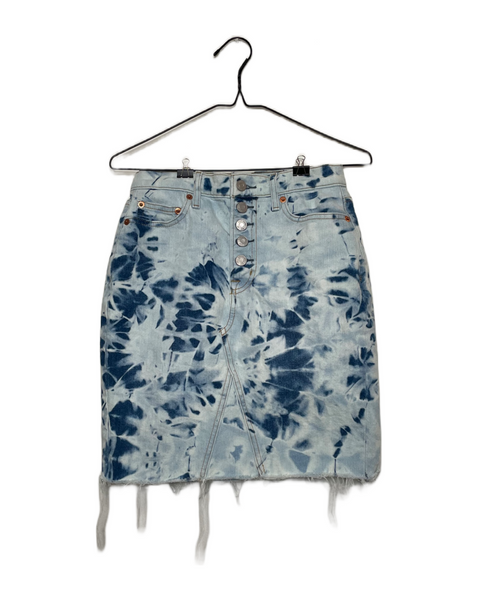 Denim Bleach Wash Skirt